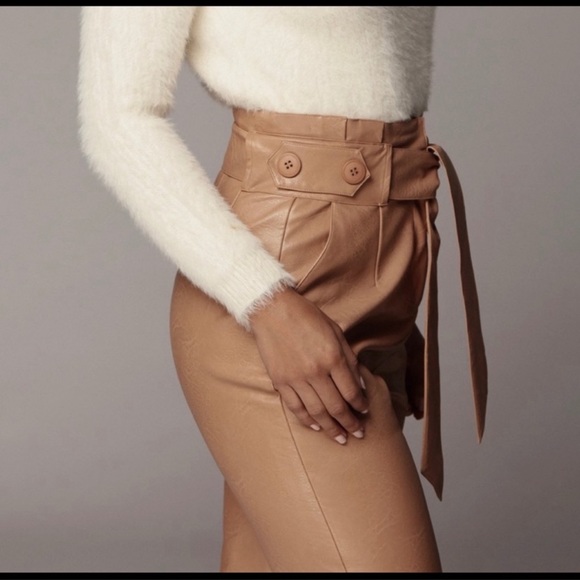 Jluxlabel Faux Leather Tan Nude Pants - Picture 3 of 10